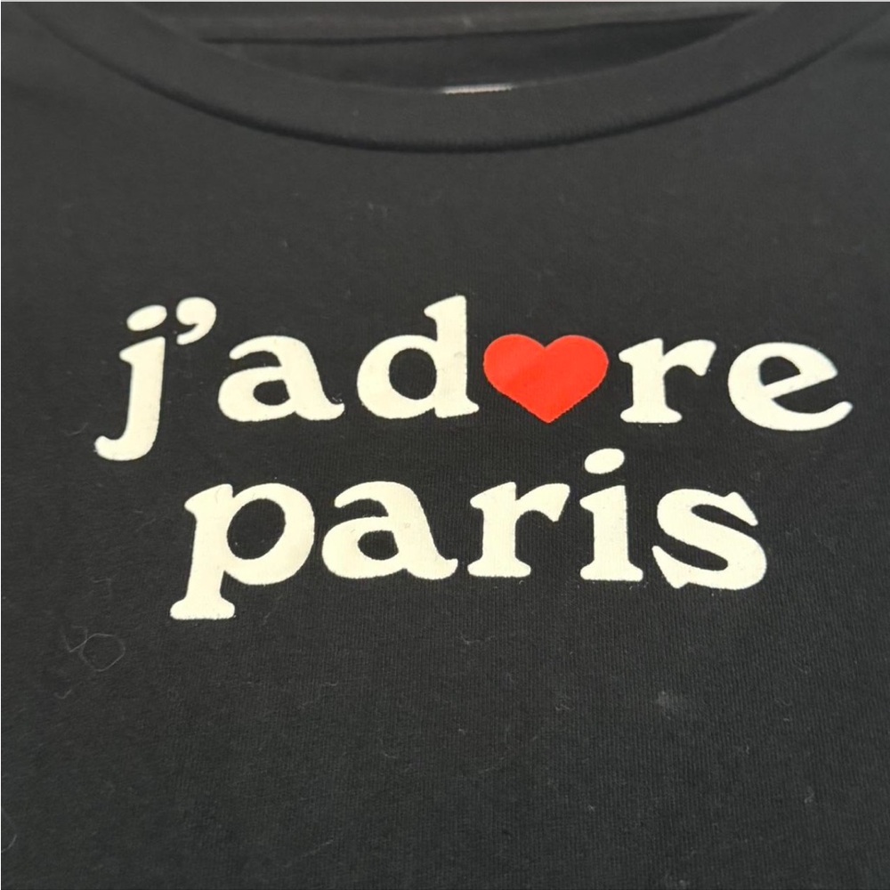 Princess Polly Black 'J'adore Paris' Shirt